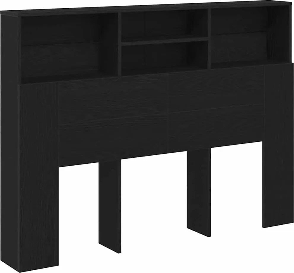 vidaXL Fejhajtó szekrény Fekete tölgy 140 x 19 x 103,5 cm Faanyag