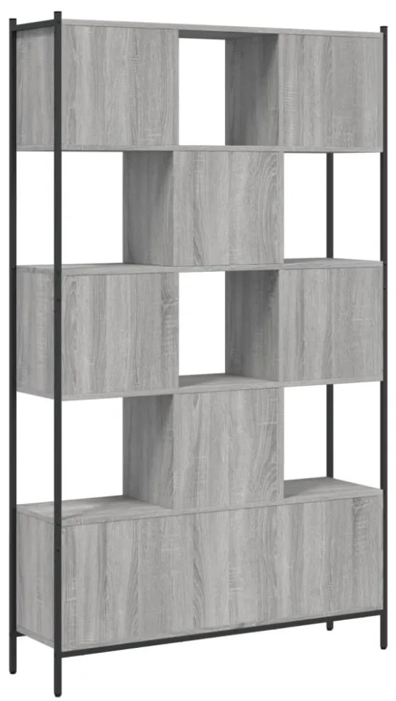 szürke sonoma színű szerelt fa könyvespolc 102x28x172 cm