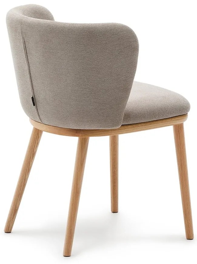 Világosbarna kárpitozott étkezőfotel Ciselia – Kave Home