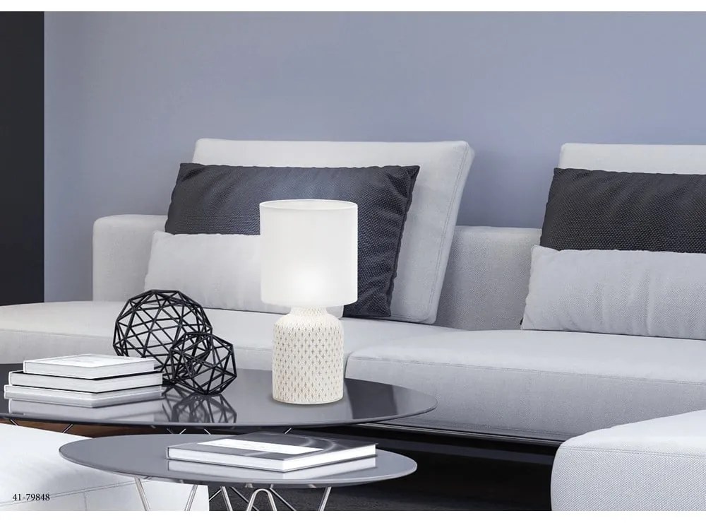 Krémszínű asztali lámpa textil búrával (magasság 32 cm) Iner – Candellux Lighting