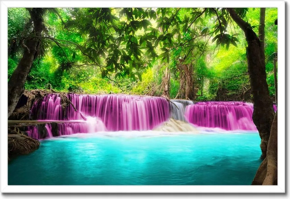 Poszterek keretben 60x40 Színes tájkép Vízesés