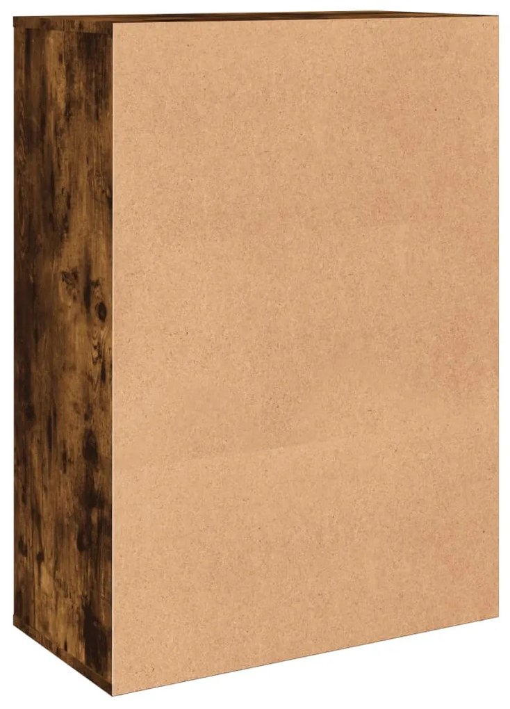 2 db füstös tölgy színű szerelt fa tálalószekrény 60x31x84 cm