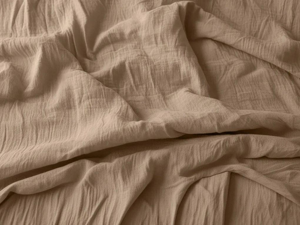 Muszlin ágyneműhuzat PURELY világosbarna Ágyneműhuzat mérete: 80 x 80 cm | 155 x 220 cm