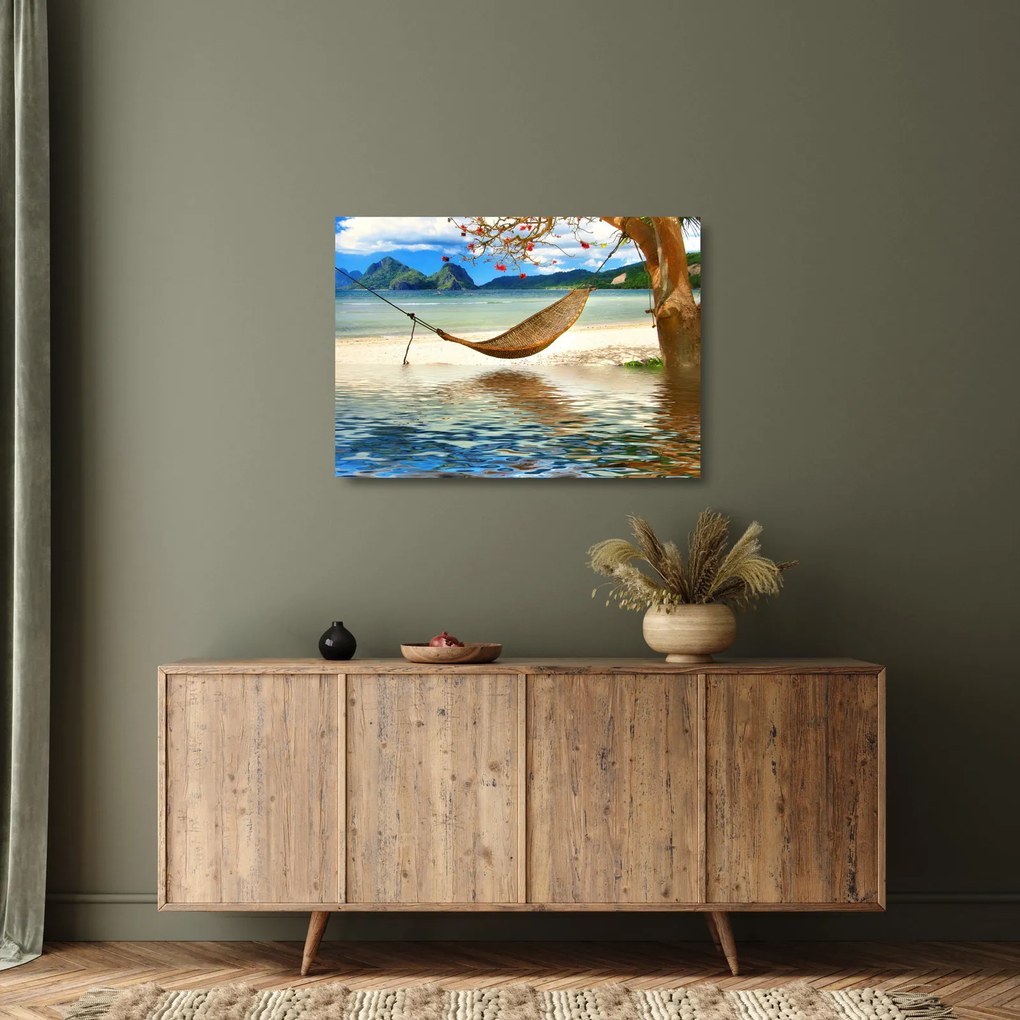 Kép - Relaxálás a tengerparton (üvegen) (70x50 cm)