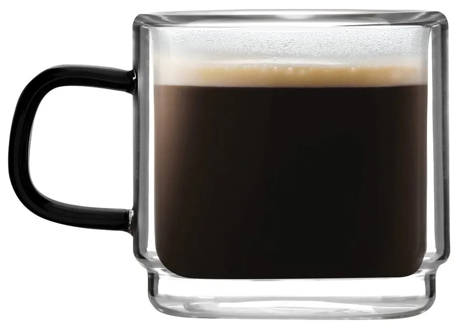 Üveg eszpresszó bögre szett 2 db-os 80 ml Carbon – Vialli Design