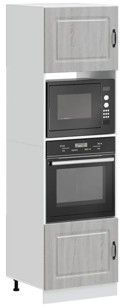 Kalmar 2 db szürke sonoma színű szerelt fa sütőszekrények