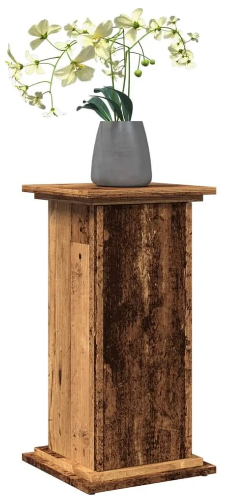 antik fa színű szerelt fa bemutatóállvány tárolóval 31x30x60 cm