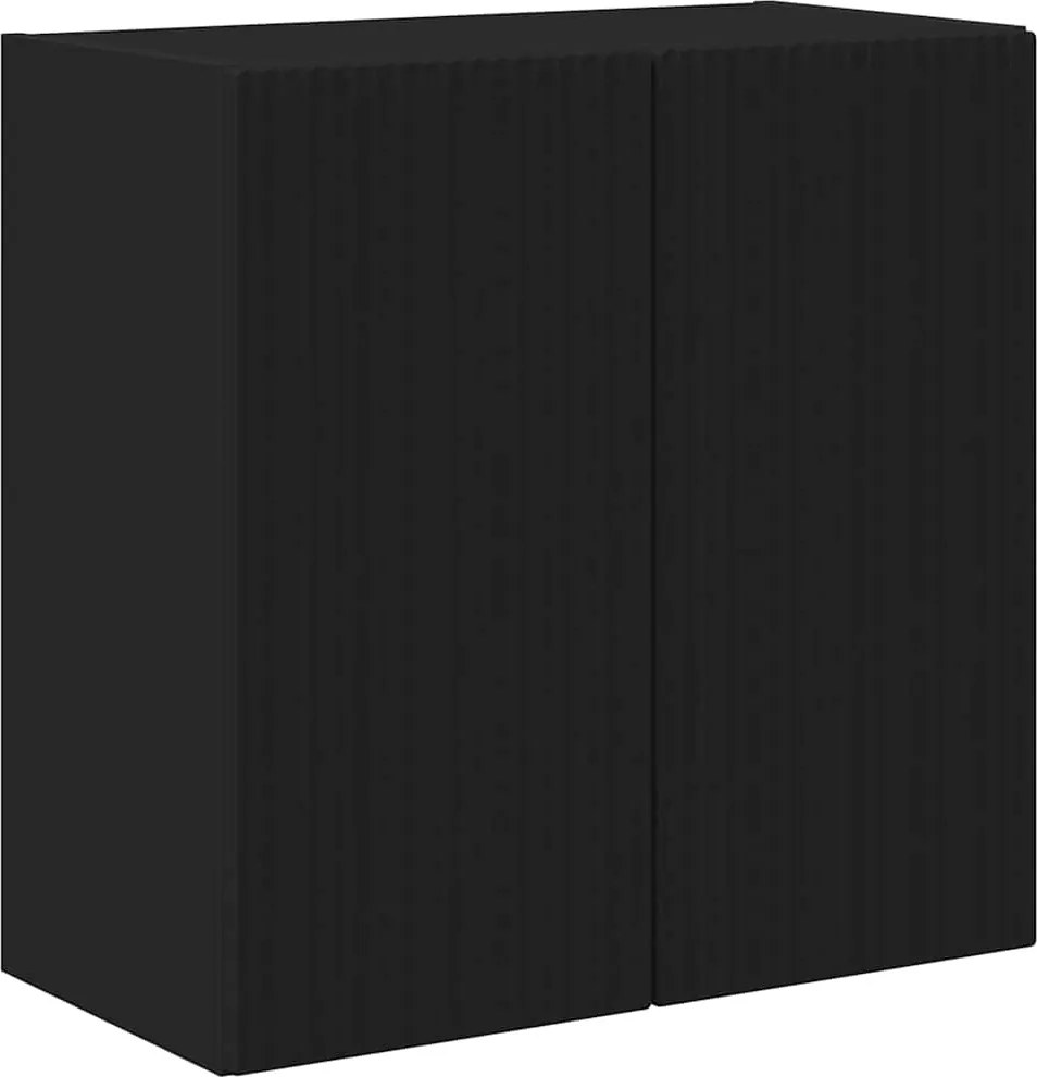 vidaXL TV Fali Szekrény Fekete 59,5 x 31 x 60 cm Faanyag