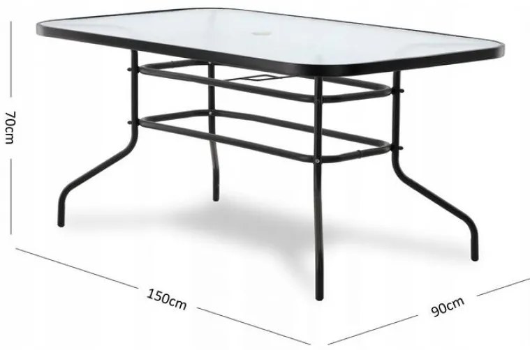 Holiday üvegasztalos 6 személyes kerti bútorszett N