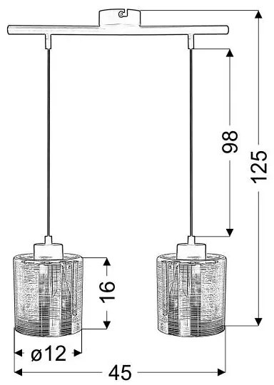 Csillár zsinóron COX 2xE27/60W/230V arany