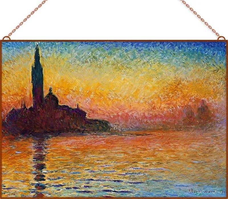 Monet - Sunset in Venice üvegkép, falikép