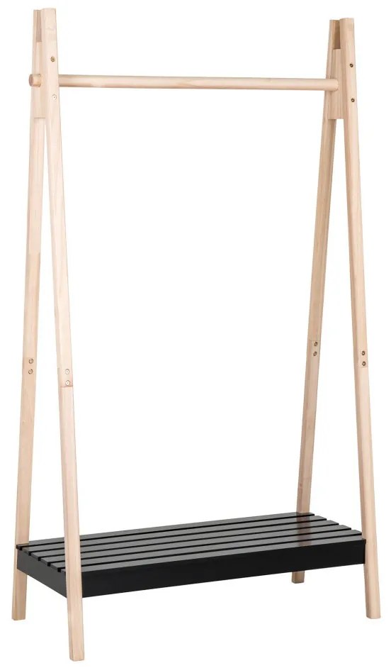 Torino ruhatartó állvány, MDF, natúr/fekete