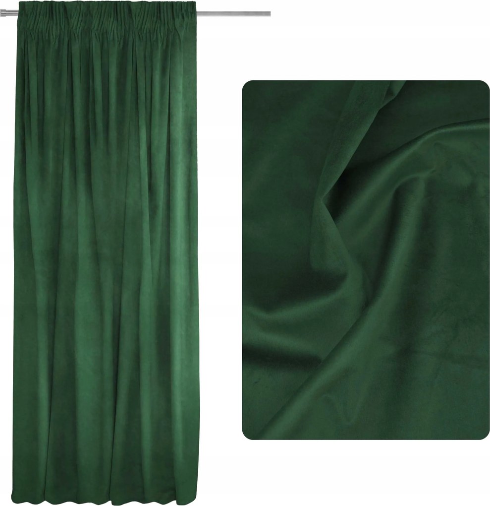 Velúr sötétítő függöny 140x250 Palackos Zöld Pacific