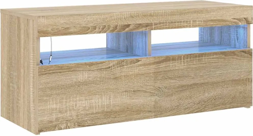 vidaXL sonoma tölgy színű TV-szekrény LED-világítással 90 x 35 x 40 cm