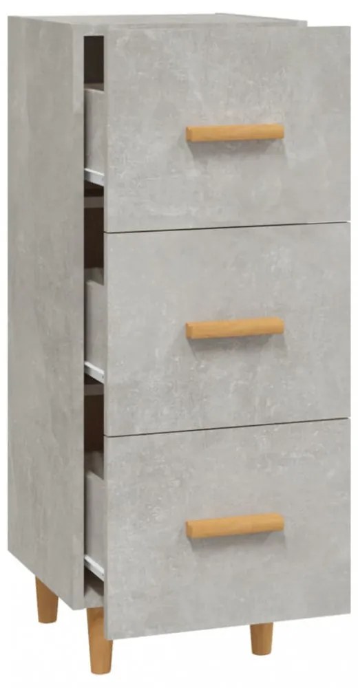 betonszürke szerelt fa tálalószekrény 34,5 x 34 x 90 cm