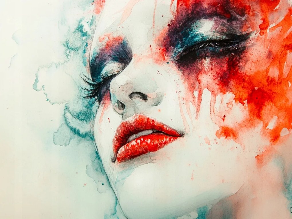 Vászonkép Canvas Portré Figura Nő Arc Absztrakt 80x60