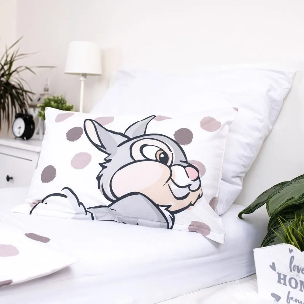 Fehér-szürke pamut gyerek ágyneműhuzat babaágyhoz 100x135 cm Thumper "Dots" – Jerry Fabrics