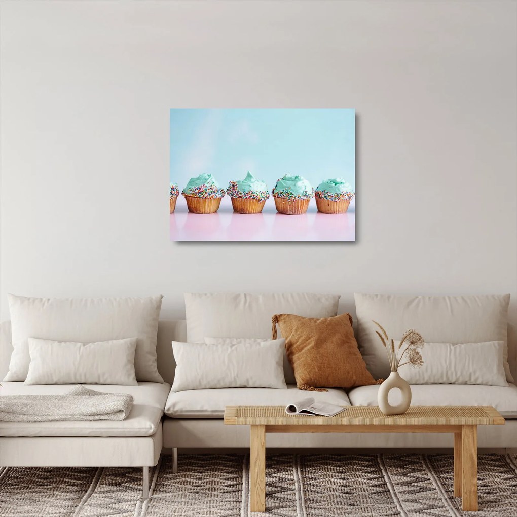Cupcakes képe (üvegen) (70x50 cm)