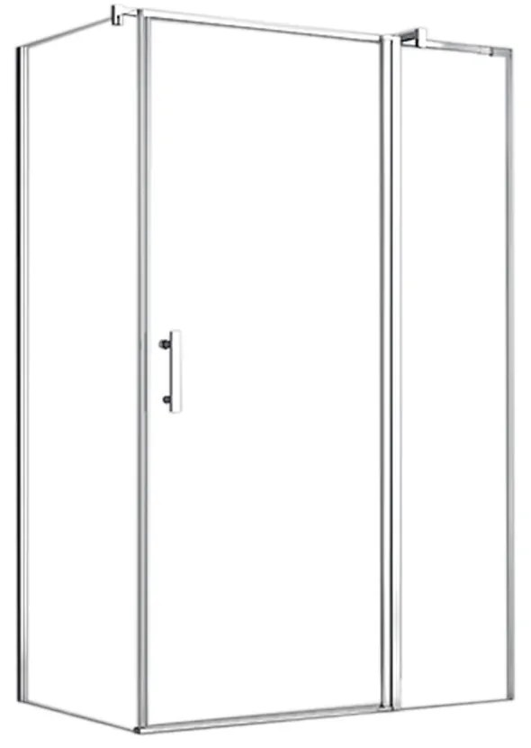 Simple 80x120 cm nyílóajtós aszimmetrikus zuhanykabin zuhanytálca nélkül