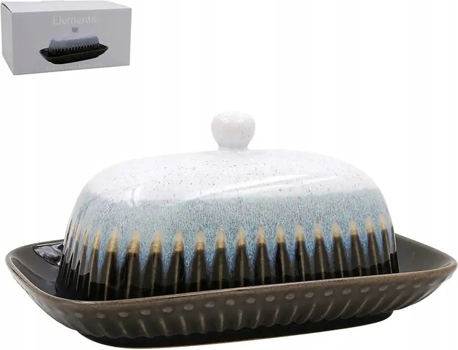 Vajtartó kerámia vajtartó fedővel Reactive Glaze Elements