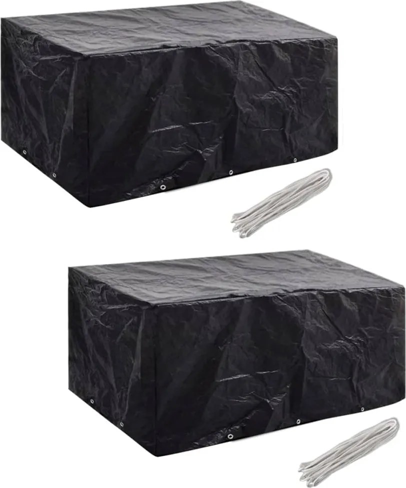 vidaXL 2 db 6 személyes polyrattan szett huzat 10 lyukkal 240 x 140 cm
