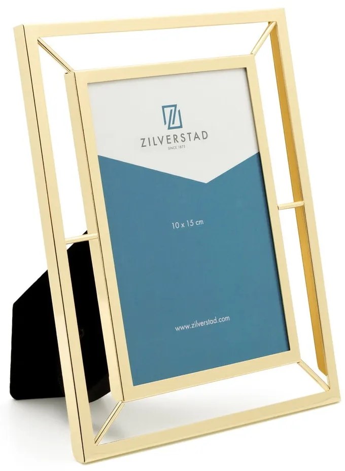 Aranyszínű fém álló-fali képkeret 10x15 cm Prisma – Zilverstad