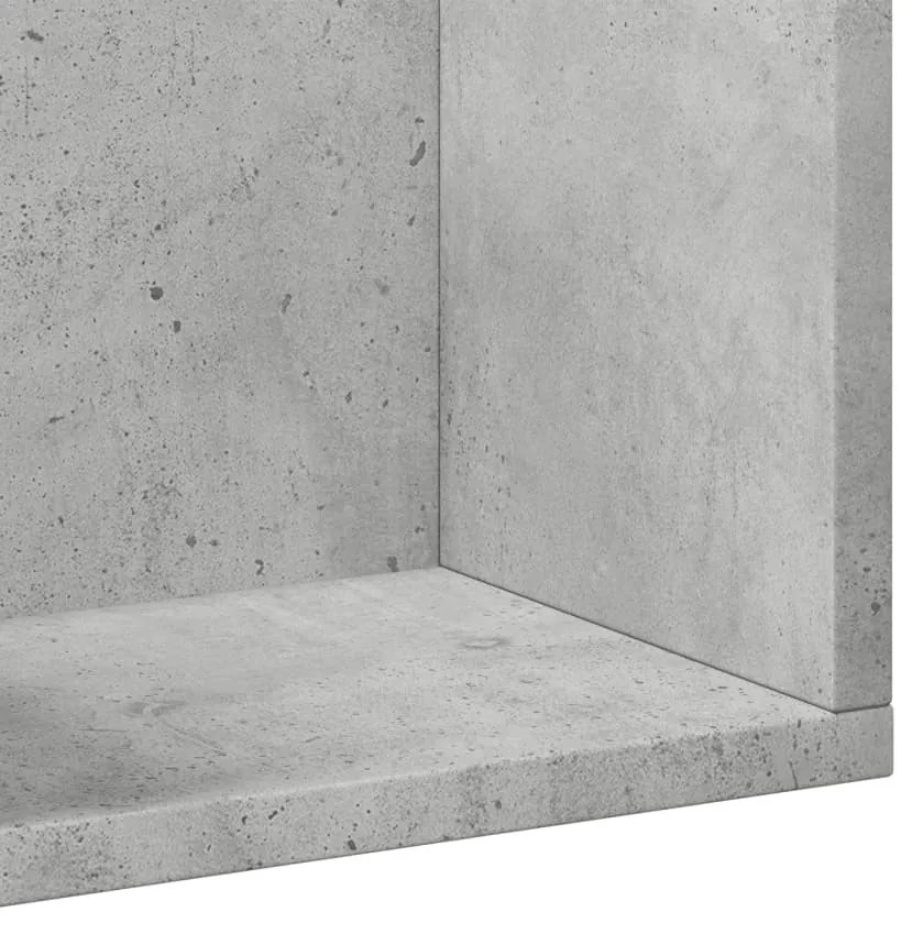 betonszürke szerelt fa faliszekrény 75x18x16,5 cm