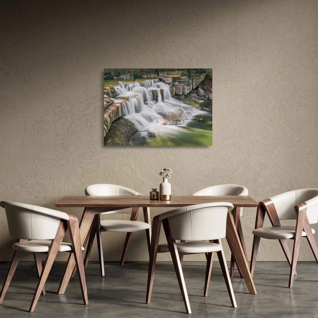 Vízesés képe (üvegen) (70x50 cm)