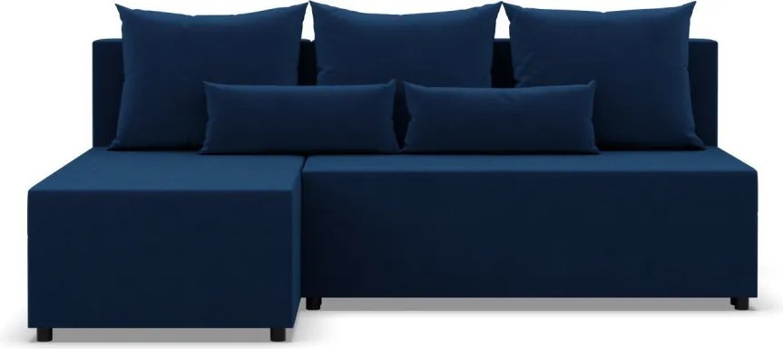 Nobu sarokkanapé, bársony, univerzális oldal, kék
