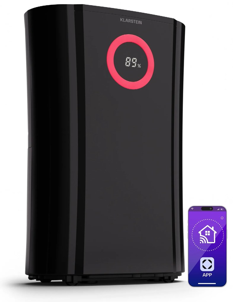 Klarstein DryFy Pro Connect 20 Smart, párátlanító, WiFi, kompresszió, 20 l/d, 35 - 50 m²