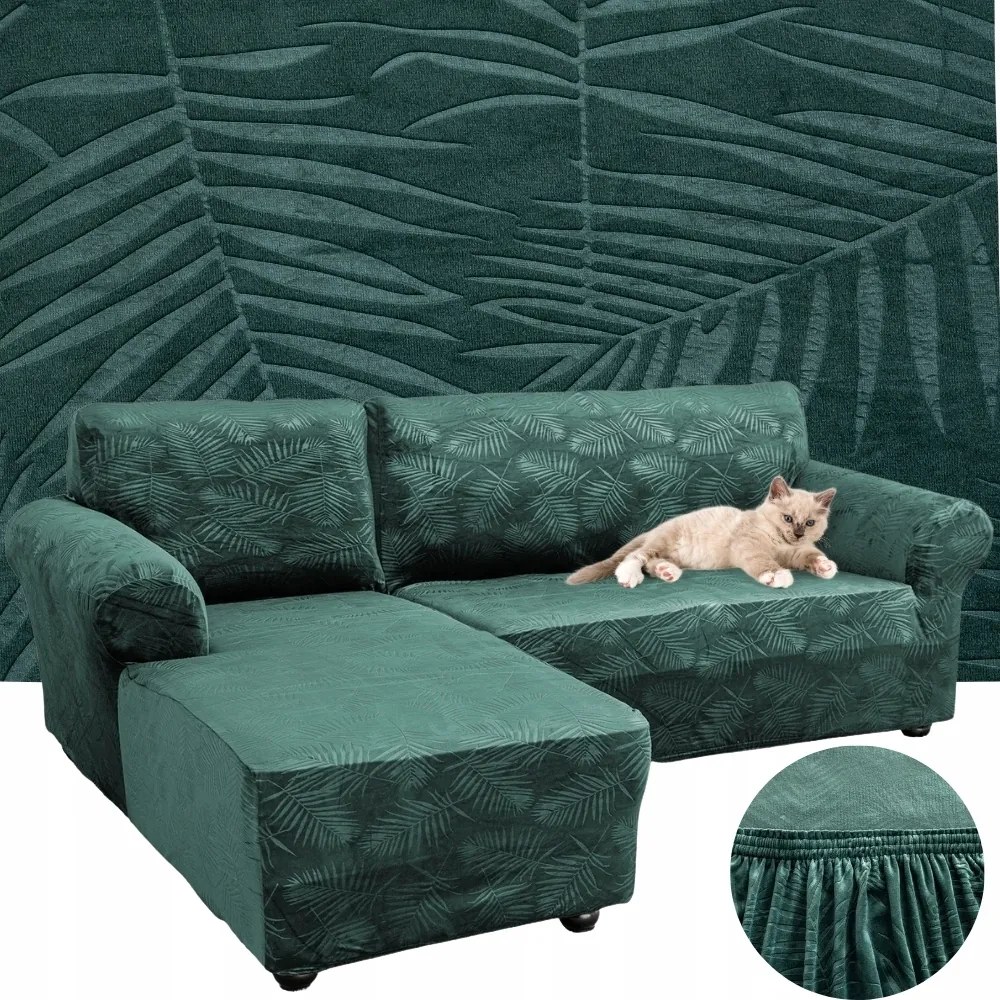 Sarok Huzat Kanapé Velúr Pálmalevél Bal 2+2OS Oeko Tex