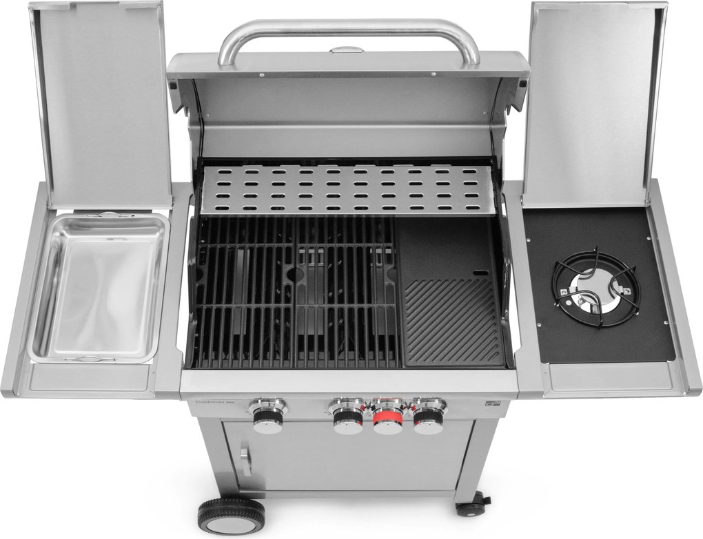 CALIFORNIA BBQ gázgrill, 4 égővel, nyomáscsökkentő szeleppel, ezüst Penta CZ