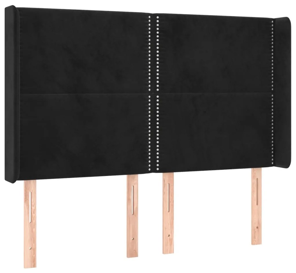 fekete bársony LED-es fejtámla 147x16x118/128 cm