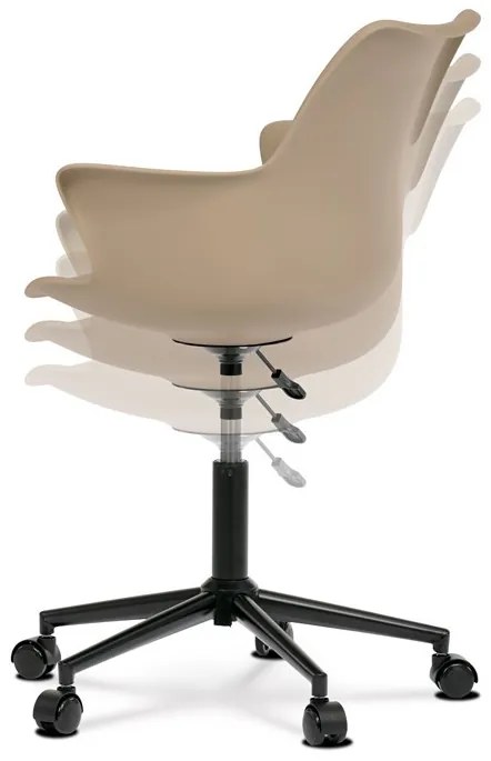 Irodai szék, cappucino műanyag, Eco-bőr Ülőrésszel