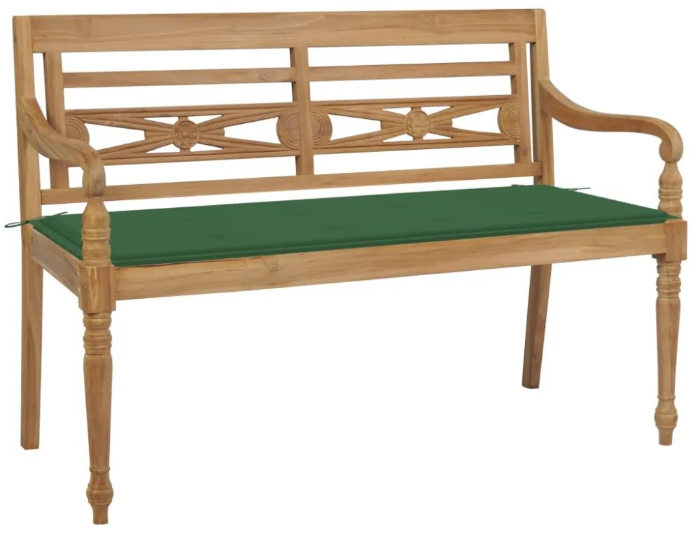 tömör tíkfa Batavia pad zöld párnával 120 cm