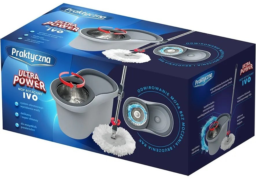 Praktyczna Ivo rotációs felmosó vödörrel