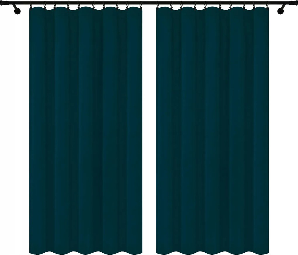 Velúr Szalagfüggöny 140x240 Sötétkék 2 Db Békafüggöny