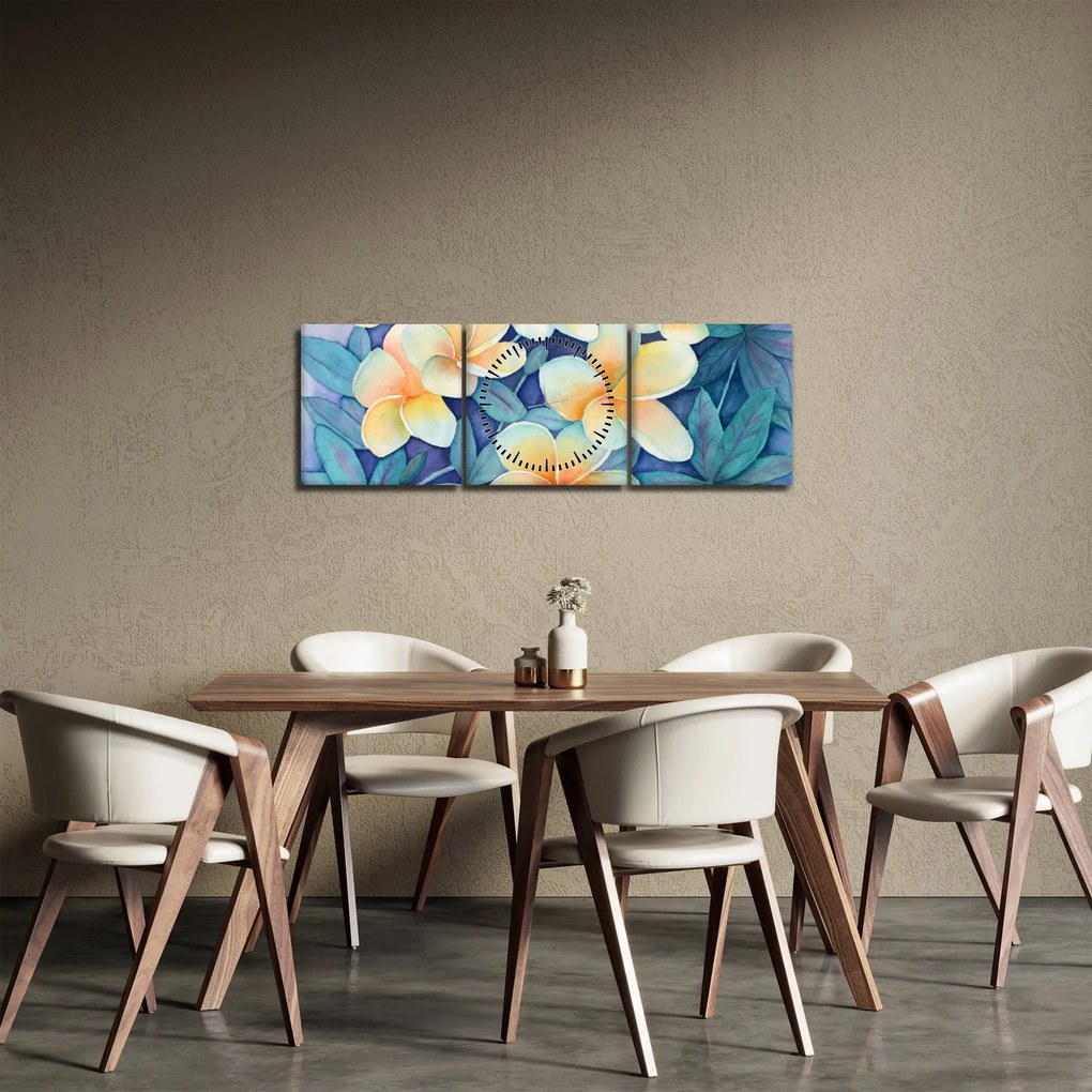 Kép - trópusi bokrok (órával) (90x30 cm)