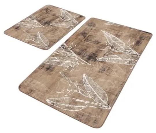 Barna bársony fürdőszobai kilépő szett 2 db-os 60x100 cm – Mila Home