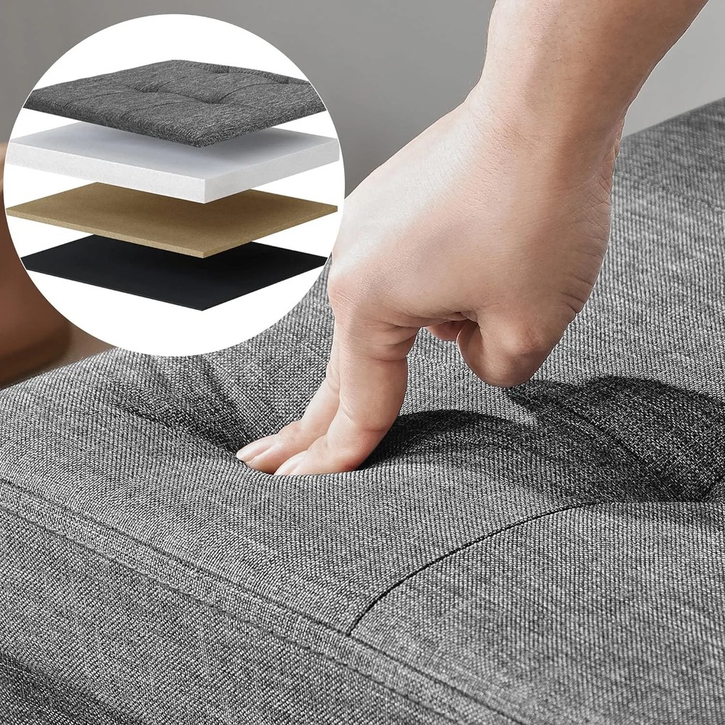 Tárolóhellyel ellátott taburet OTTOMAN 110x38 cm, sötétszürke