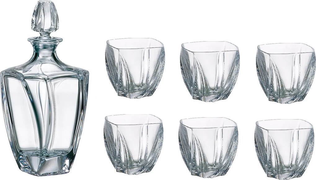 Bohemia Neptun Whisky Szett: 640 ml-es Dekanter 6 db 300 ml-es Pohár Ajándék