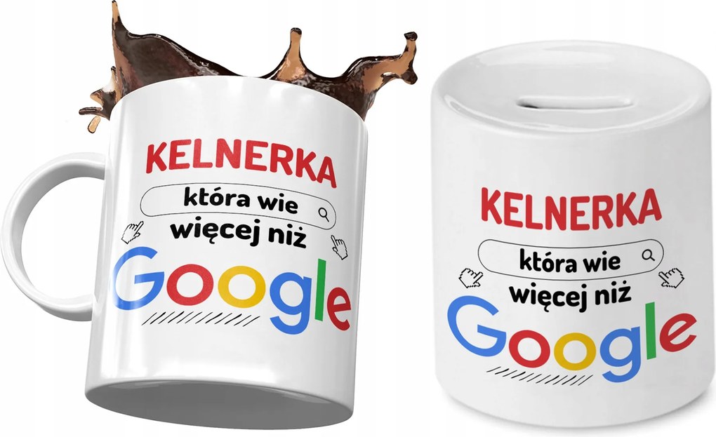 Pincérnőnek Bögre Ajándék persely szett fényképes nyomtatással