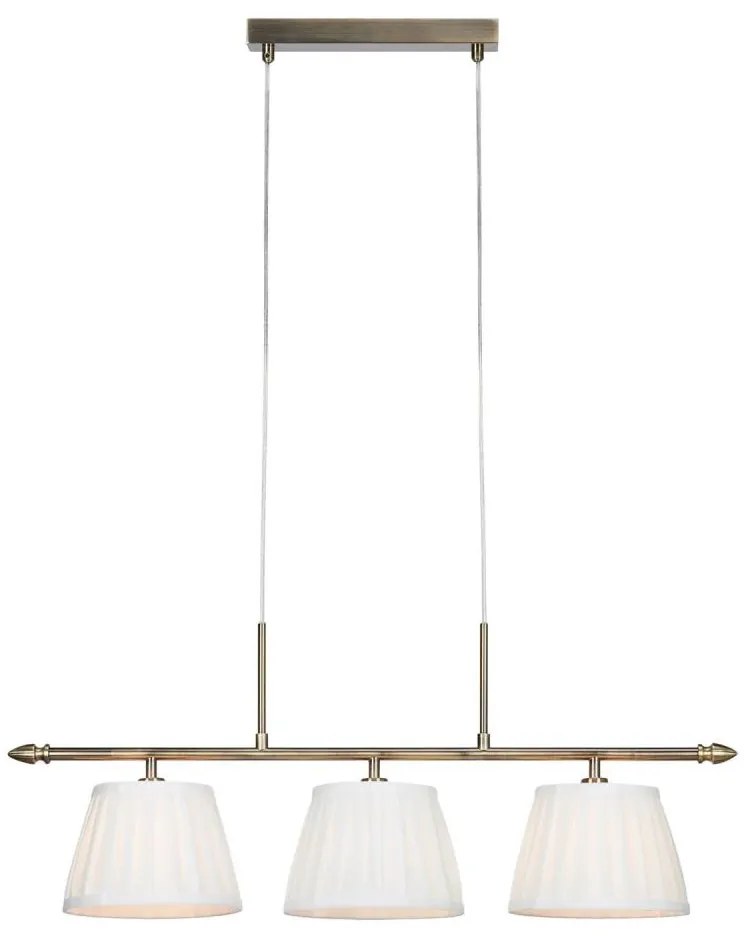 Markslöjd 108975 - OXFORD kábeles csillár 3×E14/40W/230V, sárgaréz/fehér