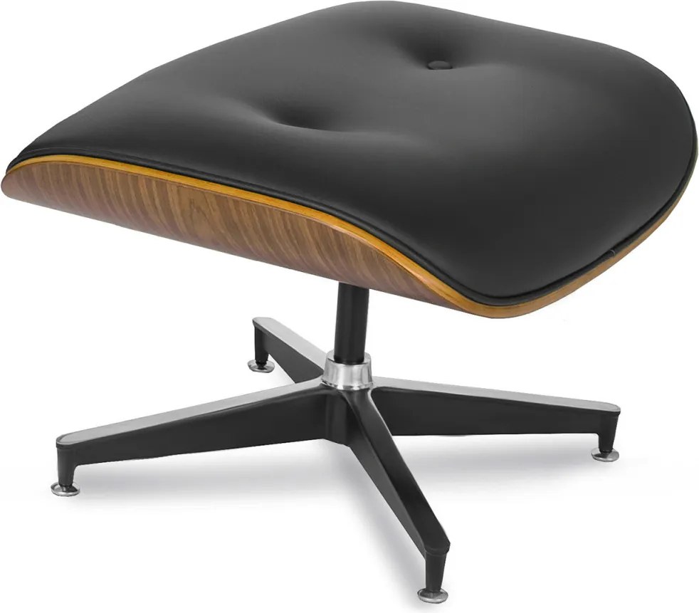 Pihenőfotel lábtartóval fekete műbőr – PALERMO