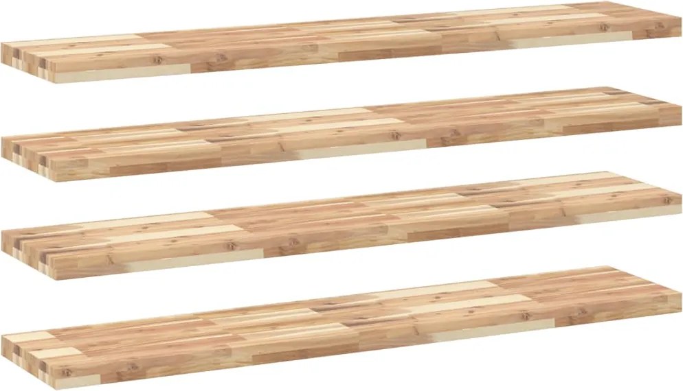 vidaXL 4 db kezeletlen tömör akácfa függőpolc 140 x 30 x 4 cm