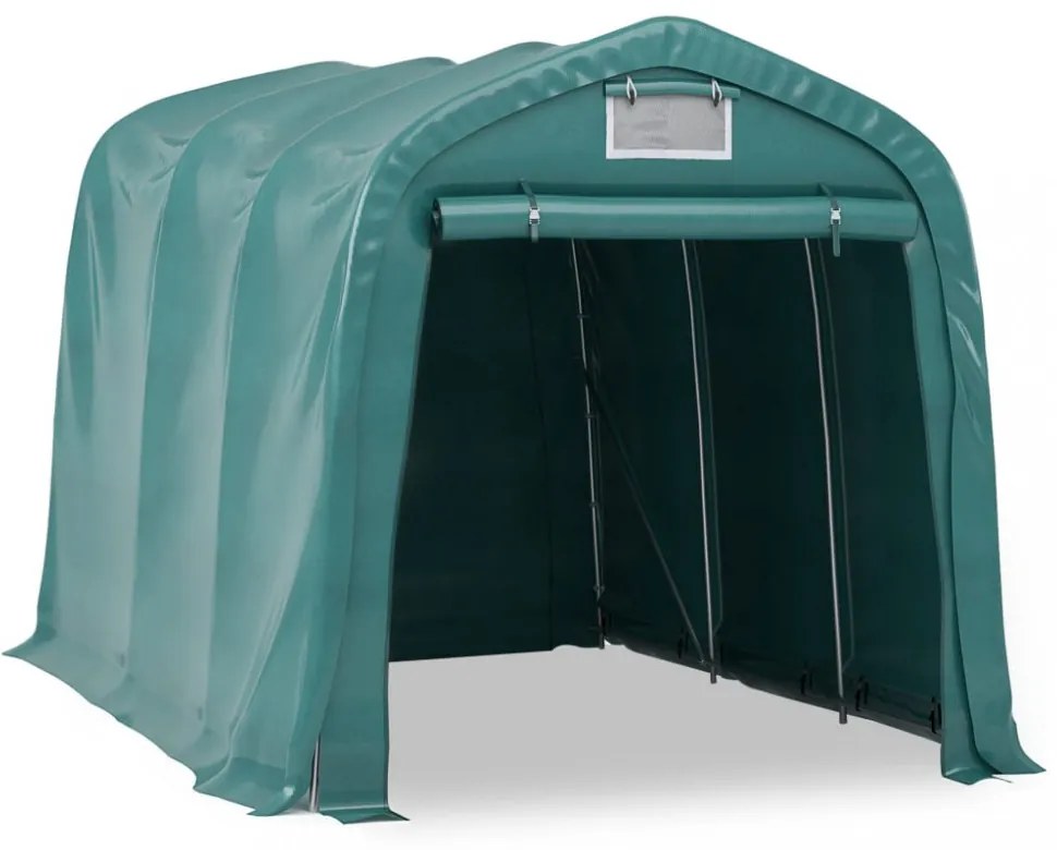 zöld PVC sátorgarázs 2,4 x 3,6 m