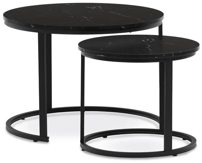 Dohányzóasztal 70 × 70 × 51 cm MDF márvány CT-X7122 BK