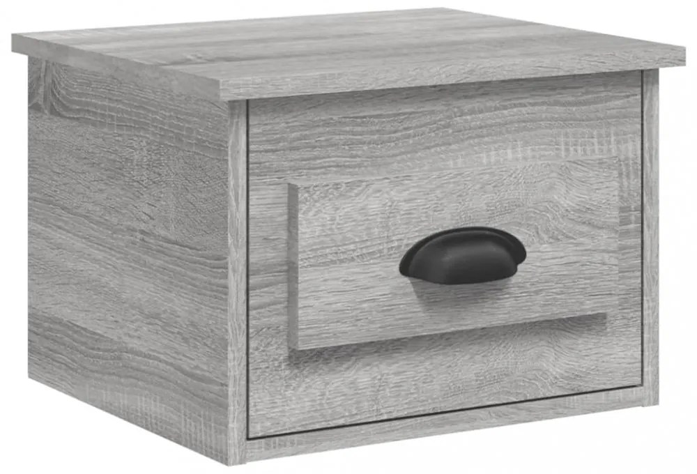 2 db szürke sonoma falra szerelhető éjjeliszekrény 41,5x36x28cm