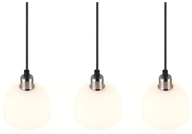 Fehér-ezüstszínű függőlámpa üveg búrával Molly – Reality