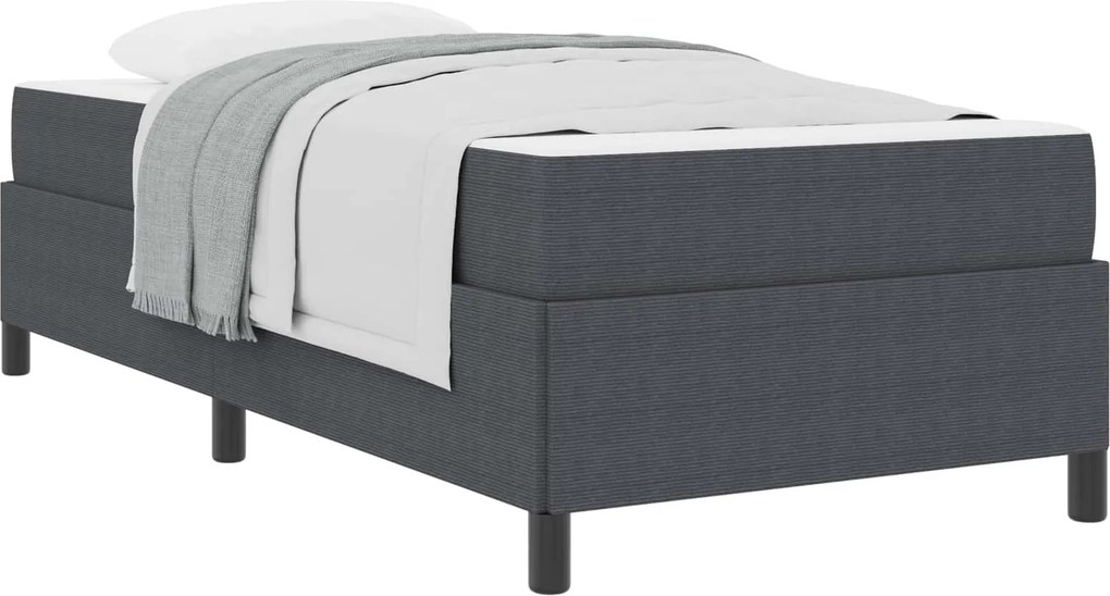 vidaXL Ágykeret matracmal Sötétszürke 80 x 200 cm szövet